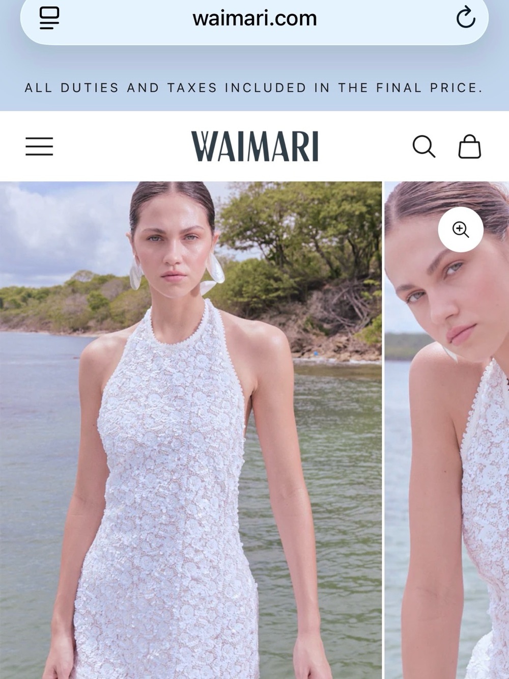 Waimari White Halter Mini Dress
